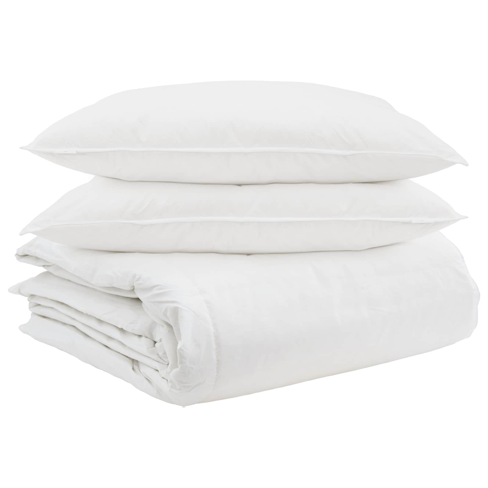 Vidaxl parure de couette avec oreiller 3 pcs plumes blanches