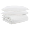 Vidaxl parure de couette avec oreiller 3 pcs plumes blanches