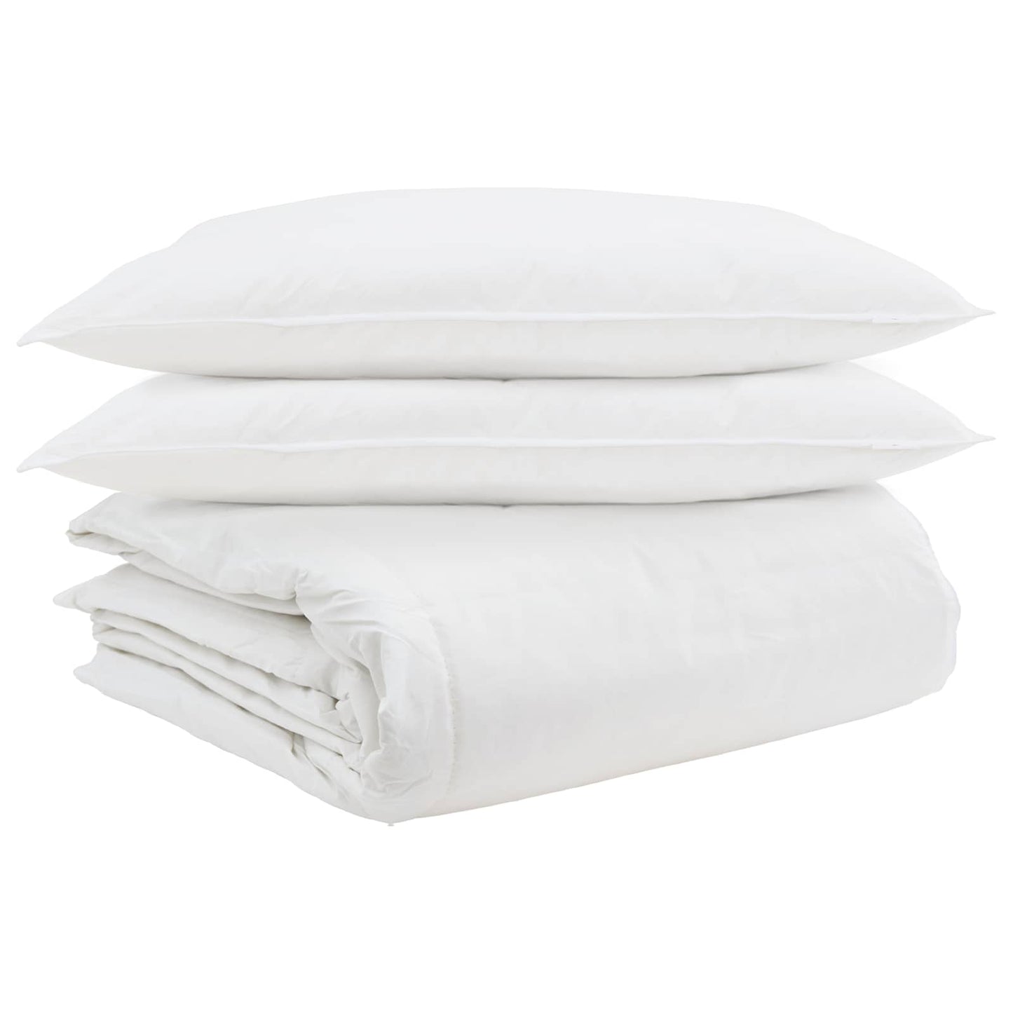 Vidaxl parure de couette avec oreiller 3 pcs plumes blanches