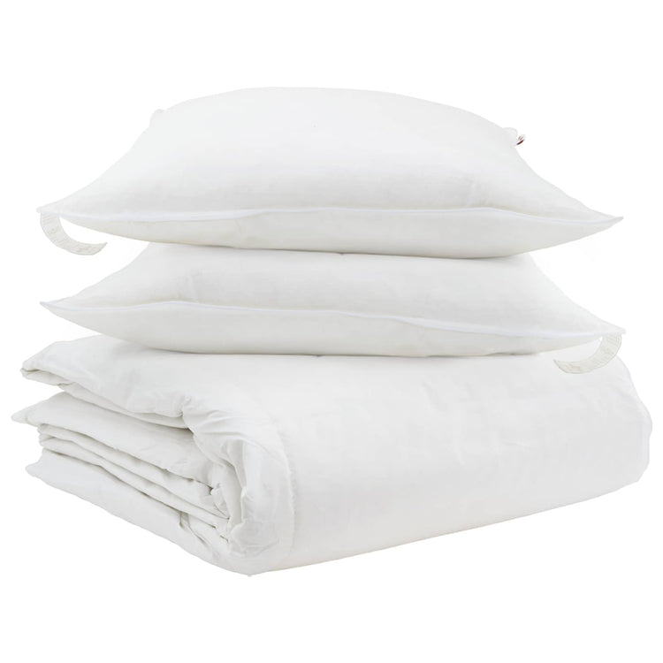 Vidaxl parure de couette avec oreiller 3 pcs plumes blanches