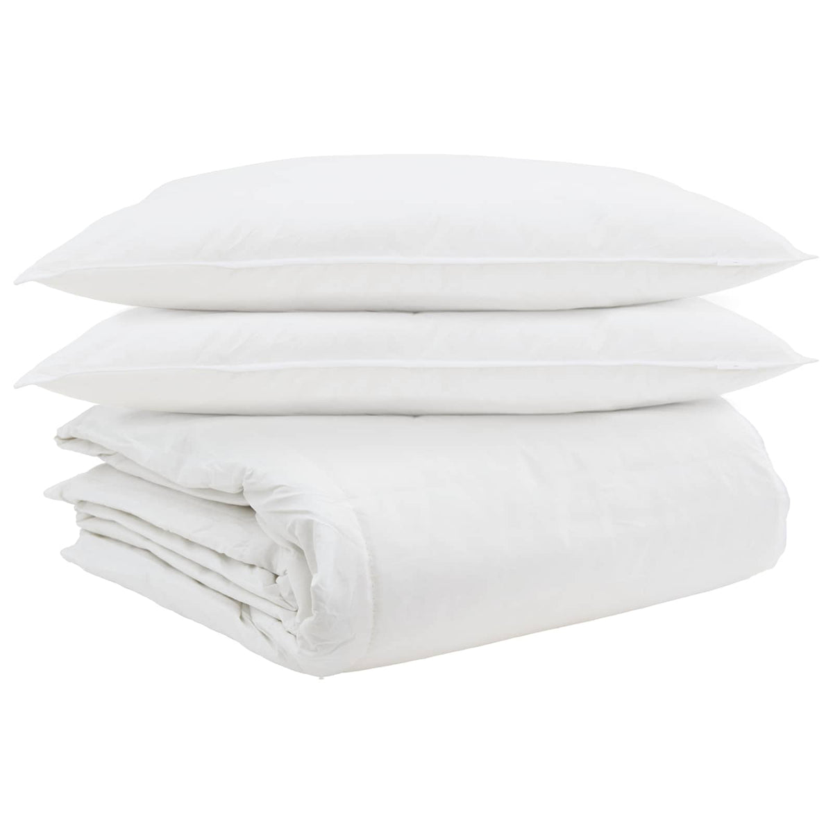 Vidaxl parure de couette avec oreiller 3 pcs plumes blanches
