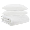 Vidaxl parure de couette avec oreiller 3 pcs plumes blanches