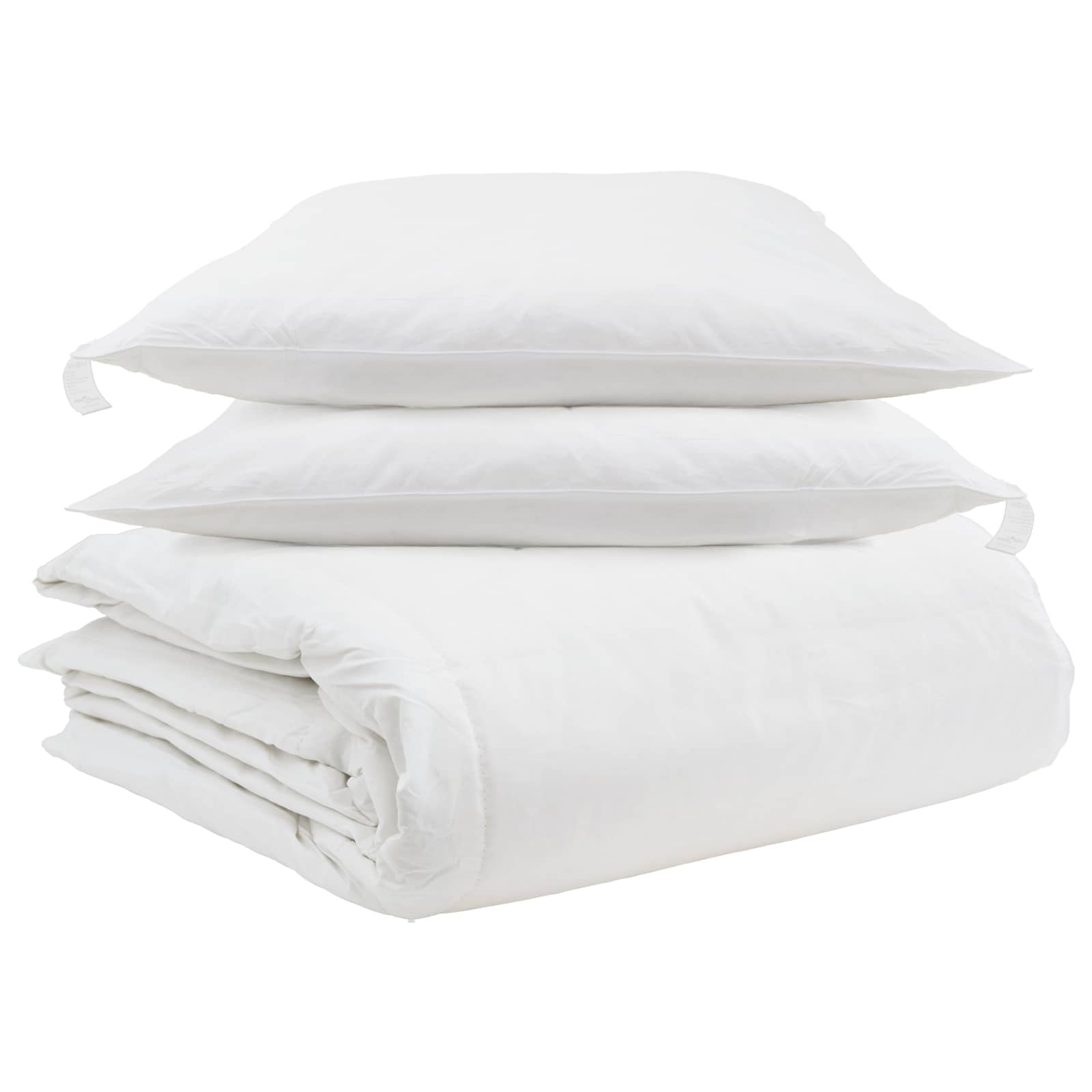 Vidaxl parure de couette avec oreiller 3 pcs plumes blanches