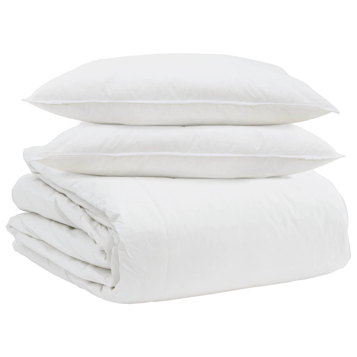 Vidaxl parure de couette avec oreiller 3 pcs plumes blanches