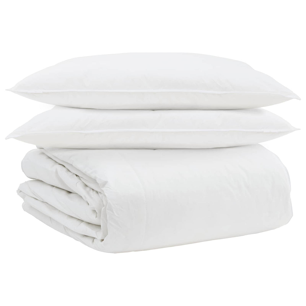 Vidaxl parure de couette avec oreiller 3 pcs plumes blanches