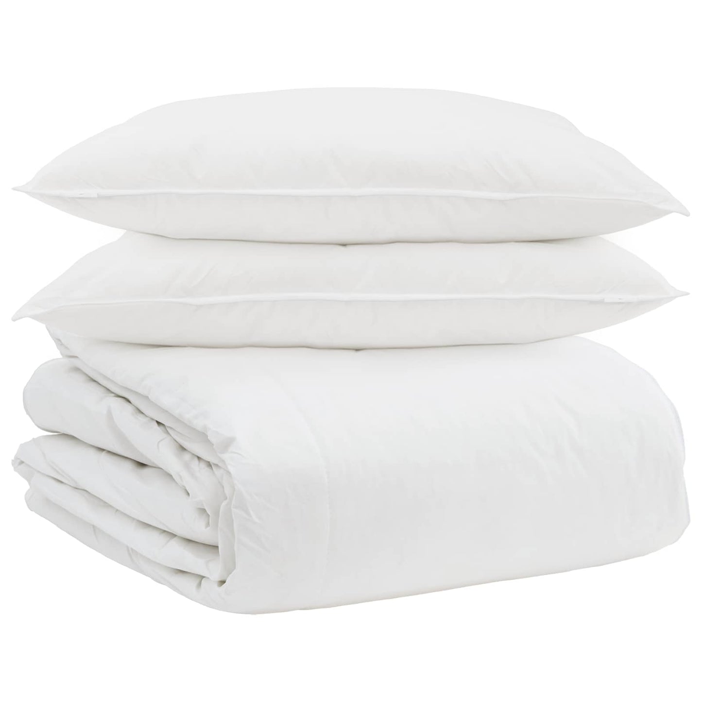 Vidaxl parure de couette avec oreiller 3 pcs plumes blanches