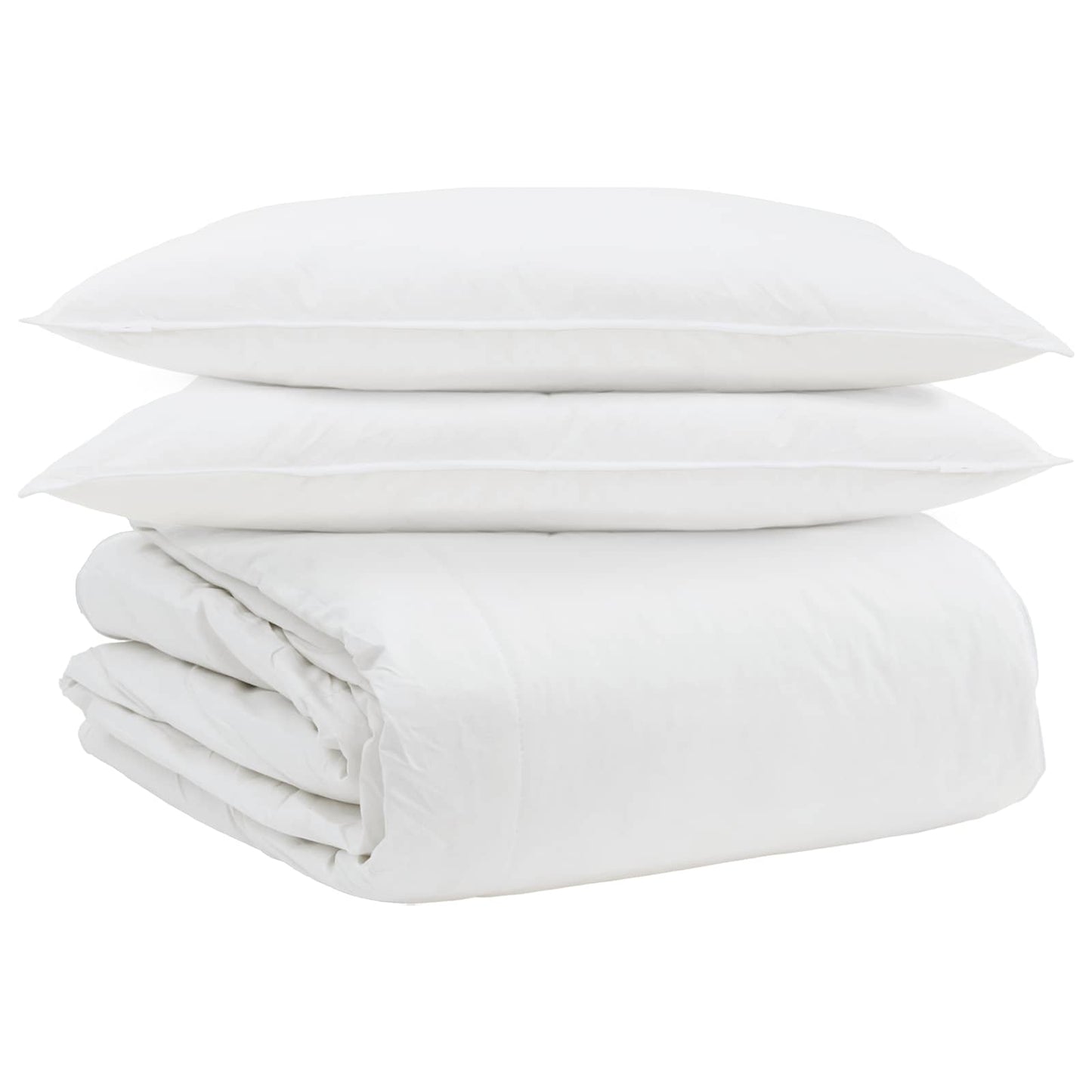 Vidaxl parure de couette avec oreiller 3 pcs plumes blanches
