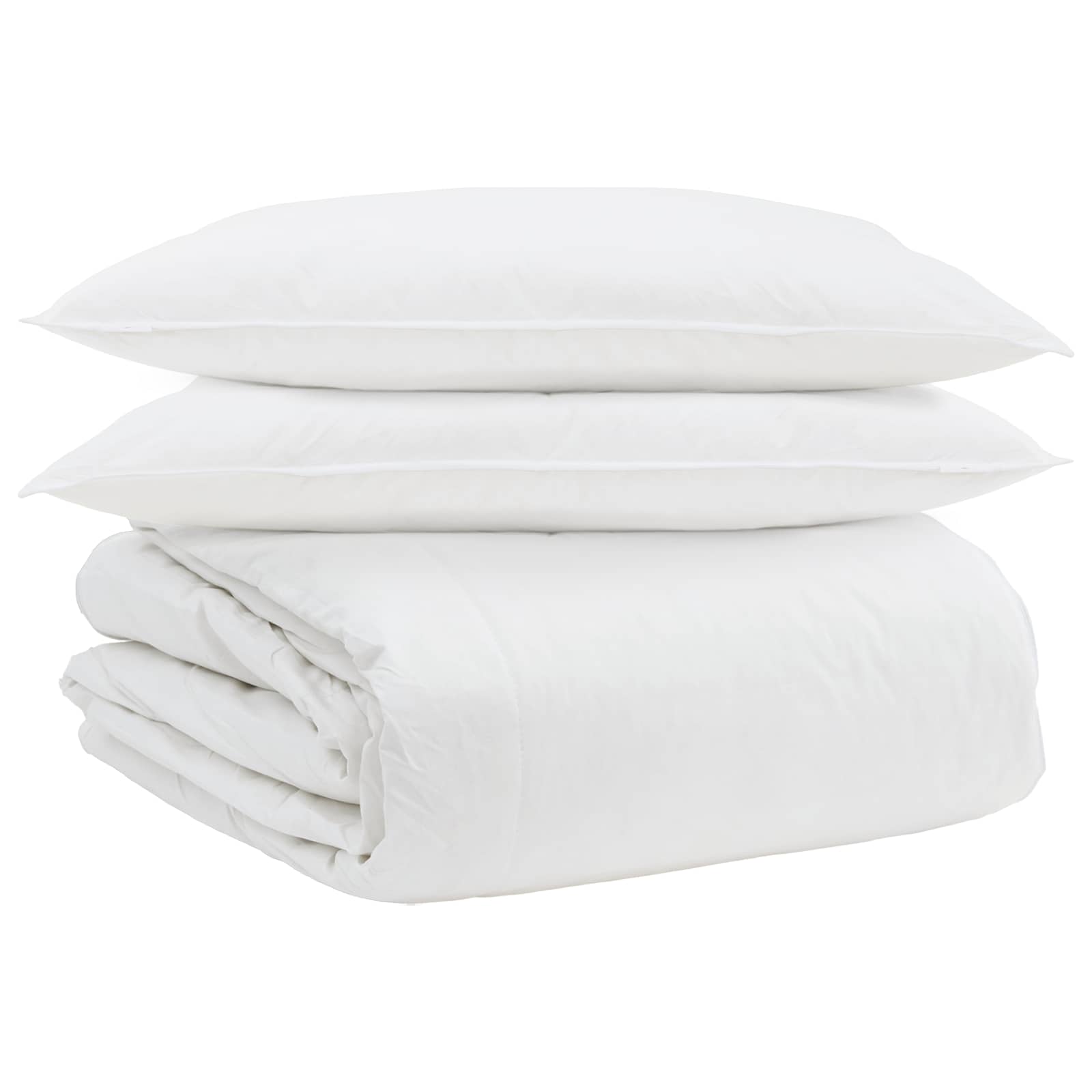 Vidaxl parure de couette avec oreiller 3 pcs plumes blanches