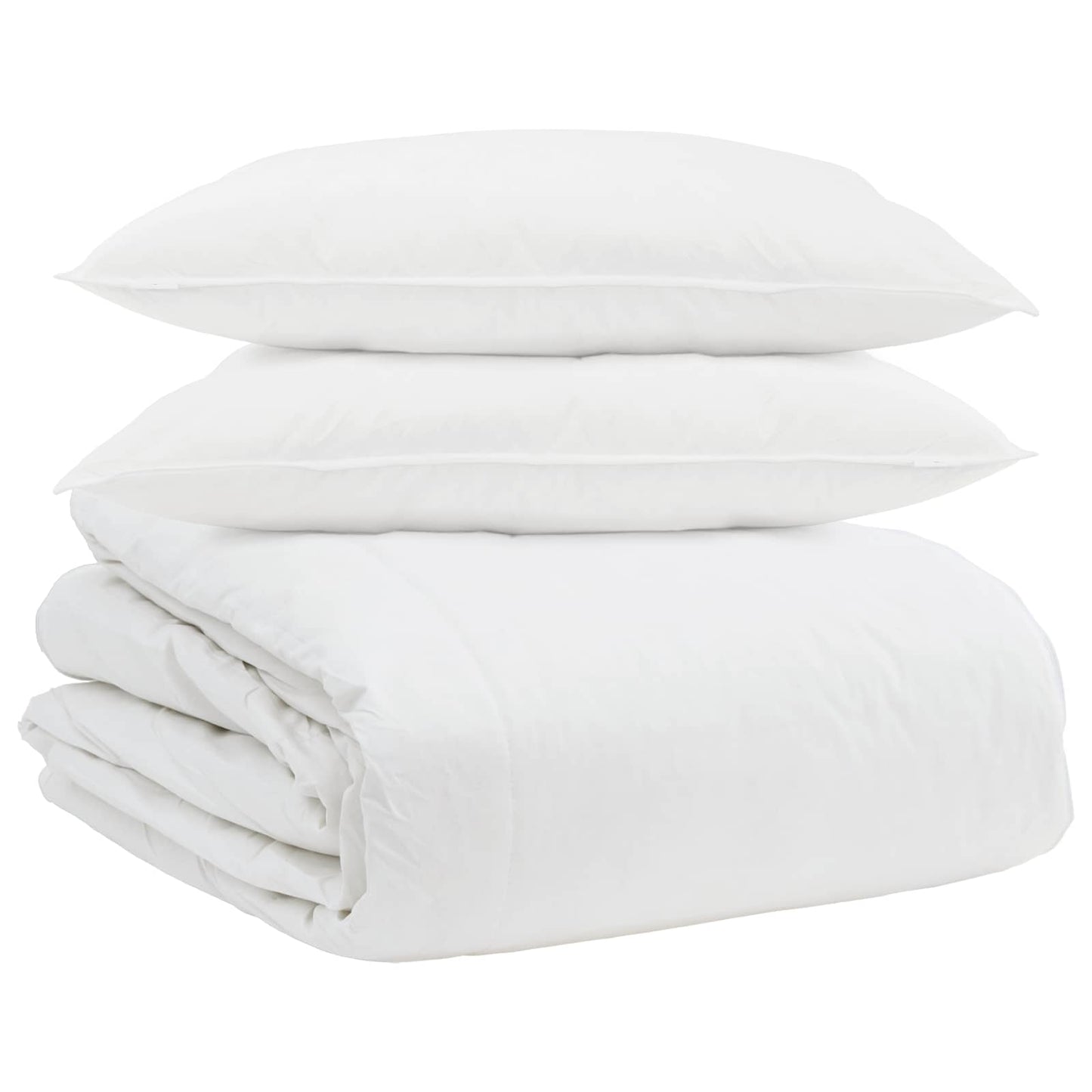 Vidaxl parure de couette avec oreiller 3 pcs plumes blanches