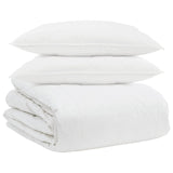 Vidaxl parure de couette avec oreiller 3 pcs plumes blanches - afbeelding 2