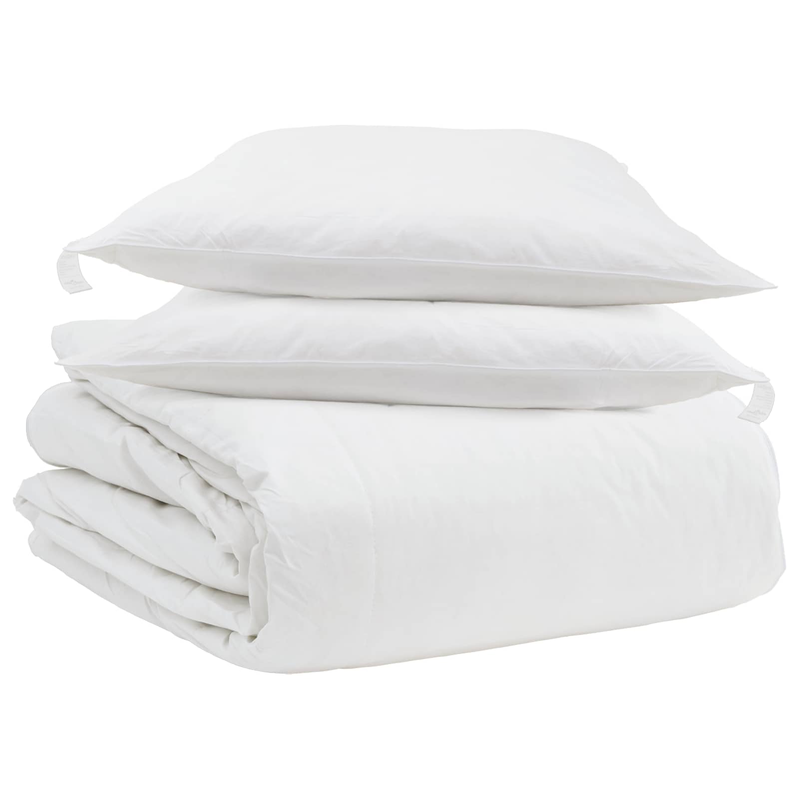 Vidaxl parure de couette avec oreiller 3 pcs plumes blanches