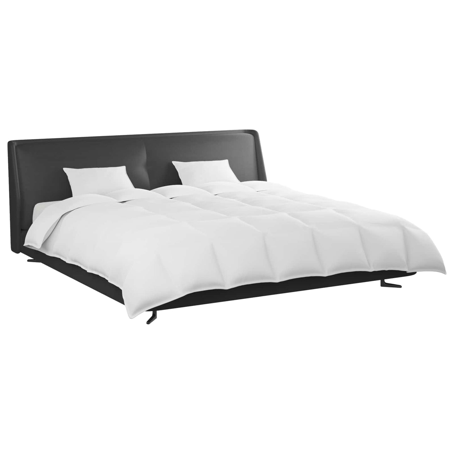 Vidaxl parure de couette avec oreiller 3 pcs plumes blanches