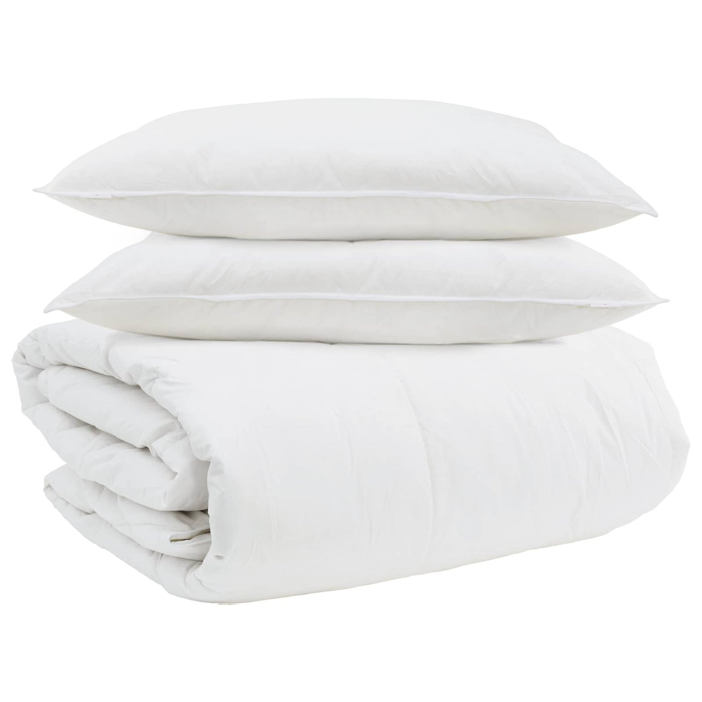 Vidaxl parure de couette avec oreiller 3 pcs plumes blanches
