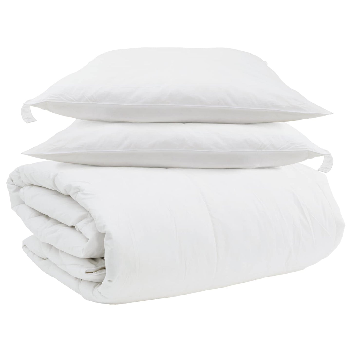 Vidaxl parure de couette avec oreiller 3 pcs plumes blanches