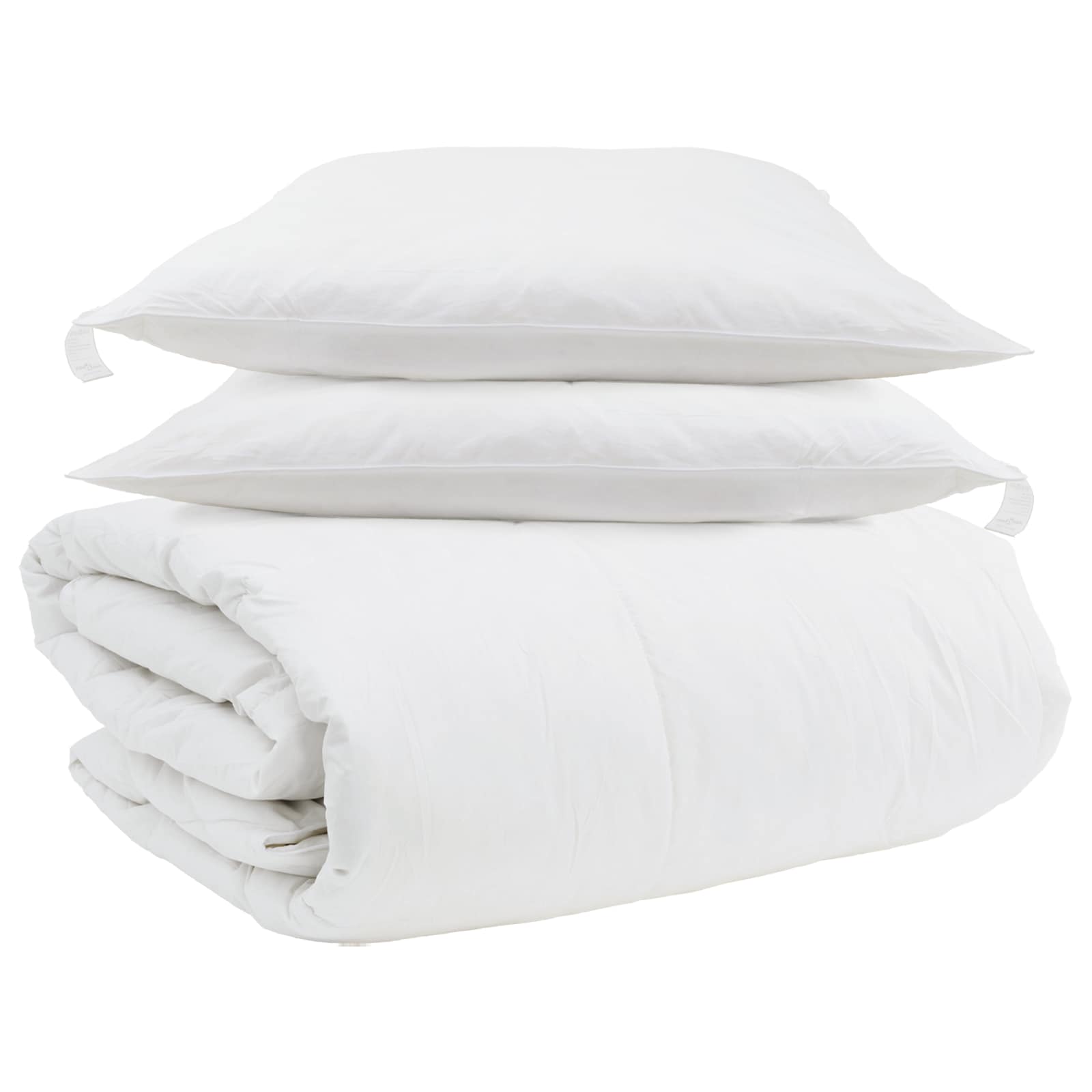 Vidaxl parure de couette avec oreiller 3 pcs plumes blanches
