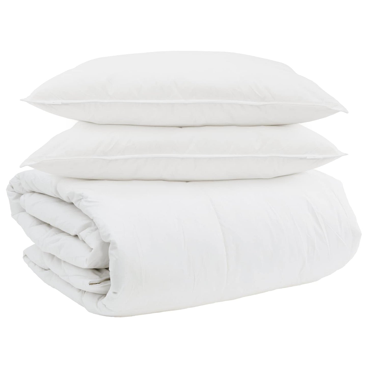 Vidaxl parure de couette avec oreiller 3 pcs plumes blanches