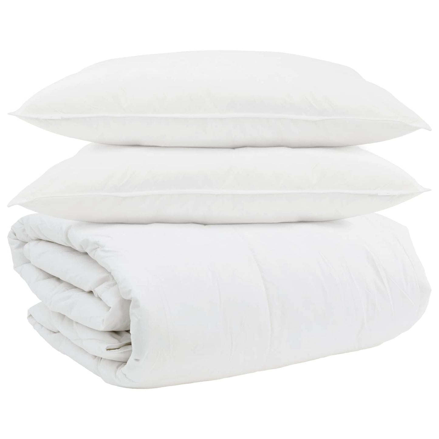 Vidaxl parure de couette avec oreiller 3 pcs plumes blanches