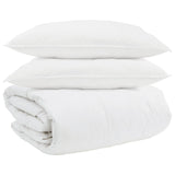 Vidaxl parure de couette avec oreiller 3 pcs plumes blanches - afbeelding 2