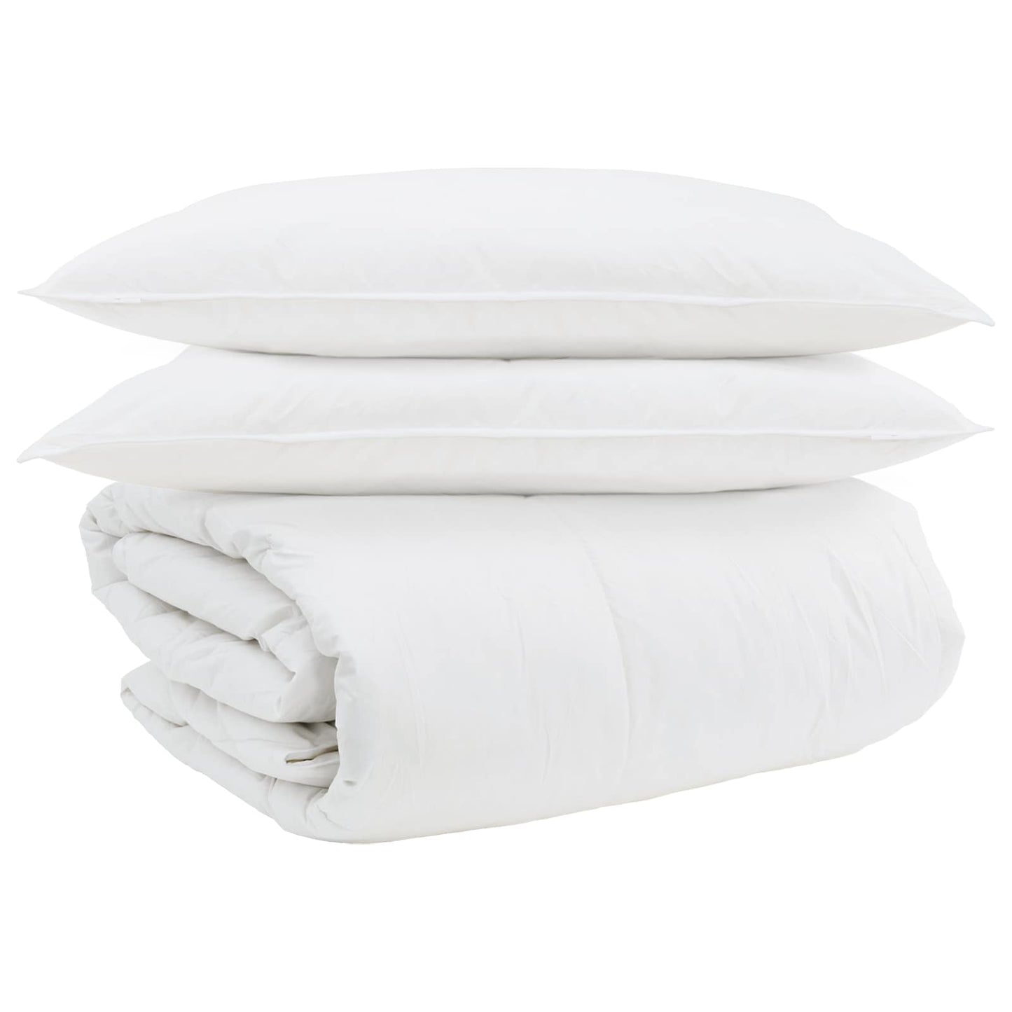 Vidaxl parure de couette avec oreiller 3 pcs plumes blanches
