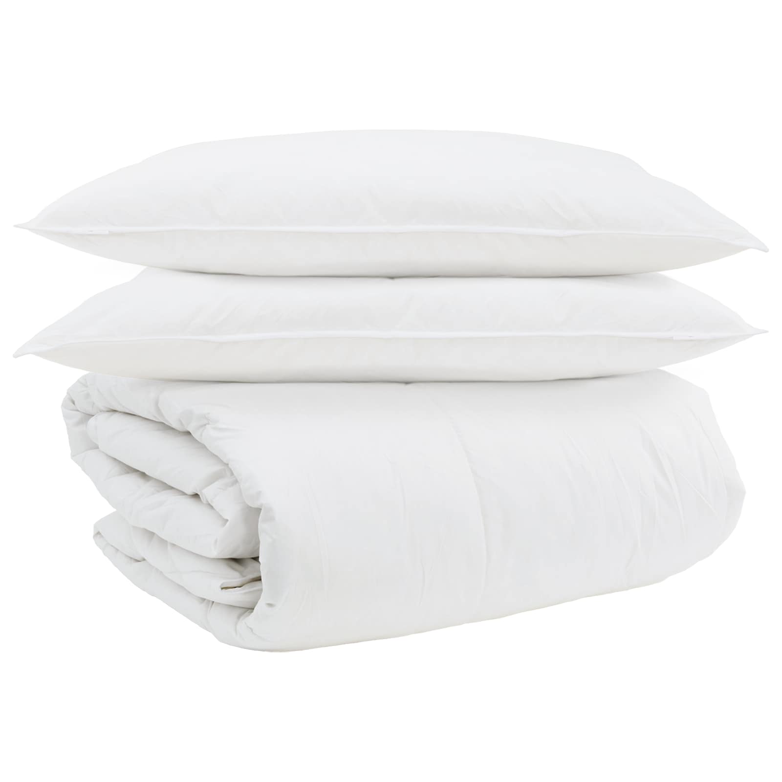 Vidaxl parure de couette avec oreiller 3 pcs plumes blanches
