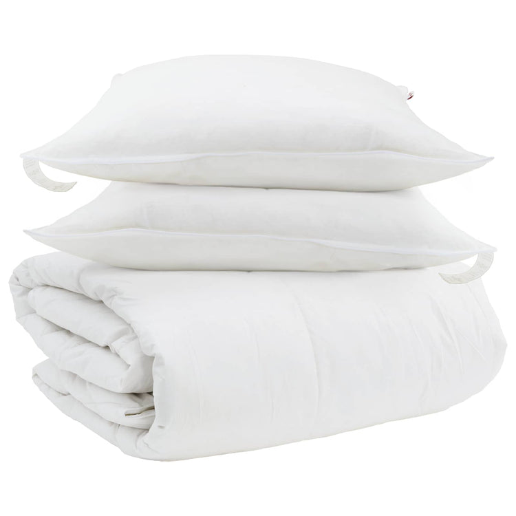Vidaxl parure de couette avec oreiller 3 pcs plumes blanches