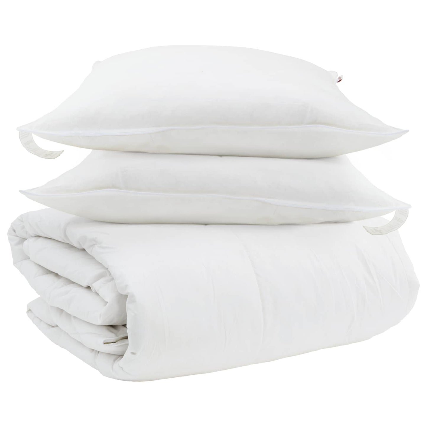 Vidaxl parure de couette avec oreiller 3 pcs plumes blanches