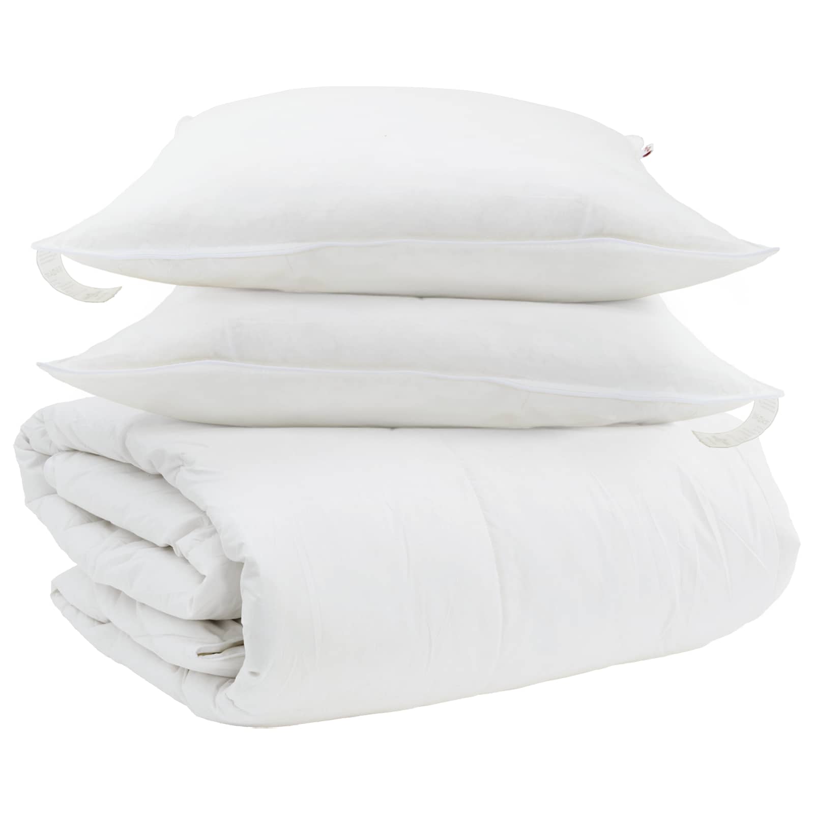 Vidaxl parure de couette avec oreiller 3 pcs plumes blanches
