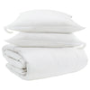 Vidaxl parure de couette avec oreiller 3 pcs plumes blanches