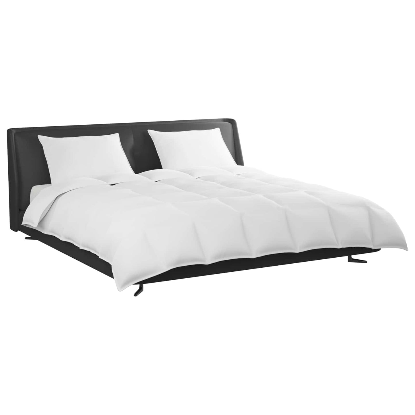 Vidaxl parure de couette avec oreiller 3 pcs plumes blanches