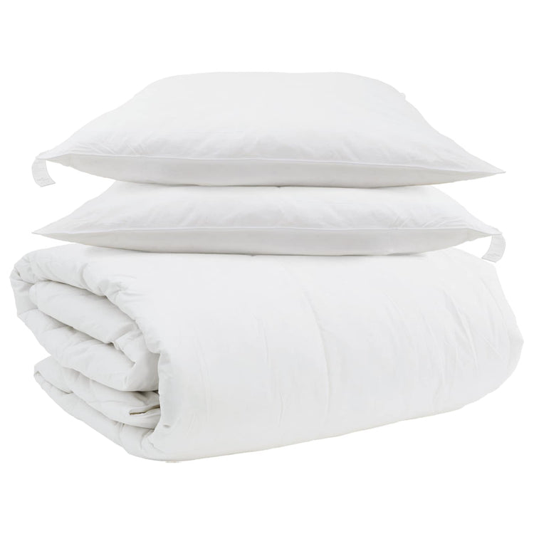 Vidaxl parure de couette avec oreiller 3 pcs plumes blanches