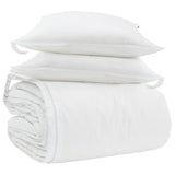 Vidaxl parure de couette avec oreiller 3 pcs plumes blanches - afbeelding 2