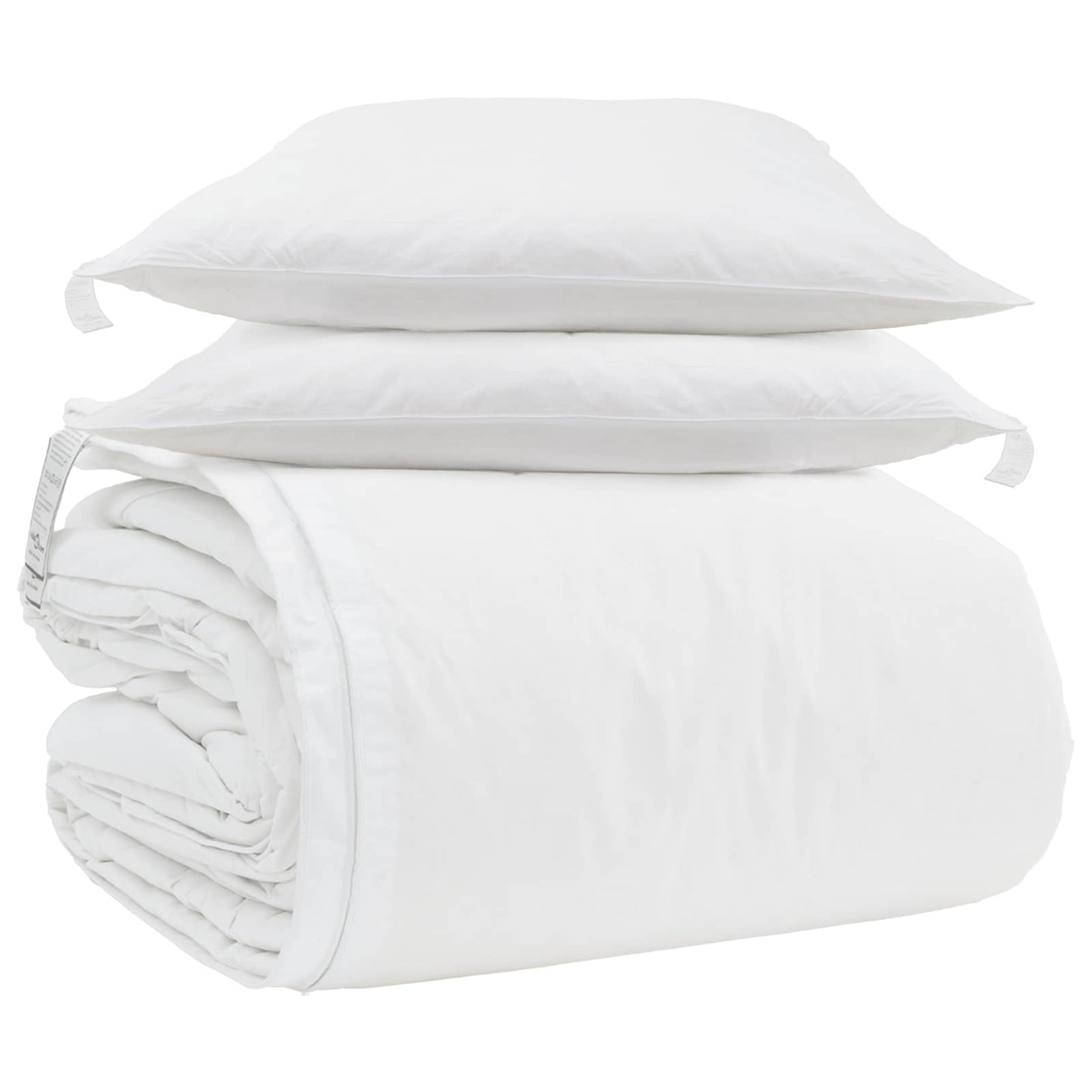 Vidaxl parure de couette avec oreiller 3 pcs plumes blanches