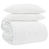 Vidaxl parure de couette avec oreiller 3 pcs plumes blanches