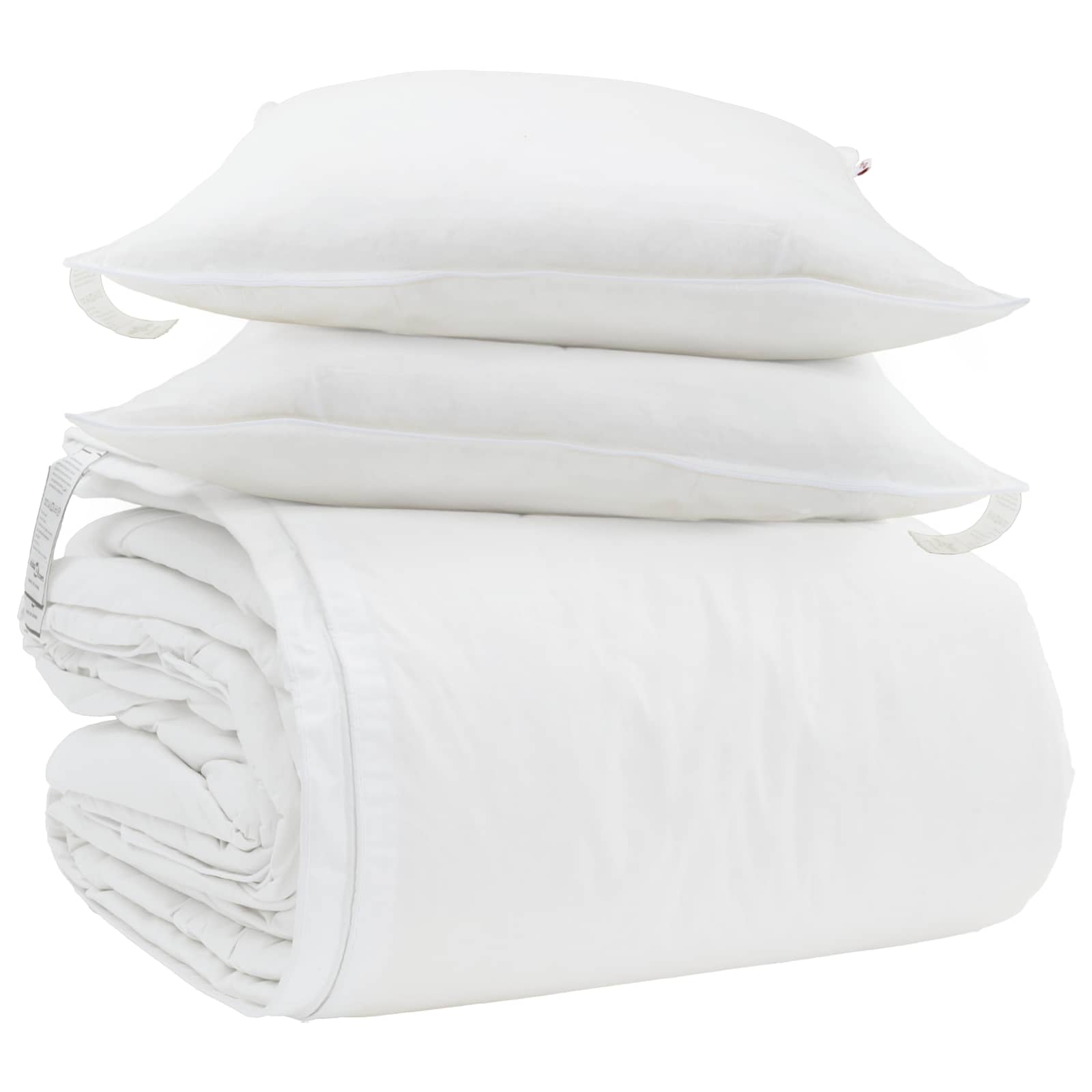 Vidaxl parure de couette avec oreiller 3 pcs plumes blanches