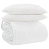 Vidaxl parure de couette avec oreiller 3 pcs plumes blanches