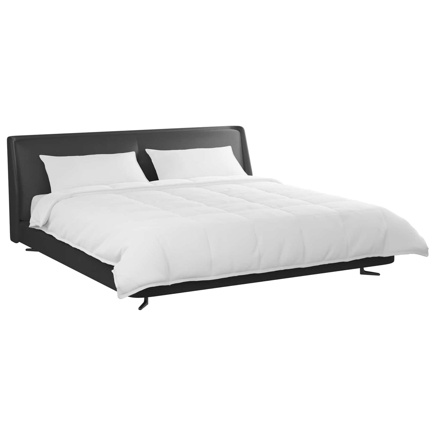 Vidaxl parure de couette avec oreiller 3 pcs plumes blanches