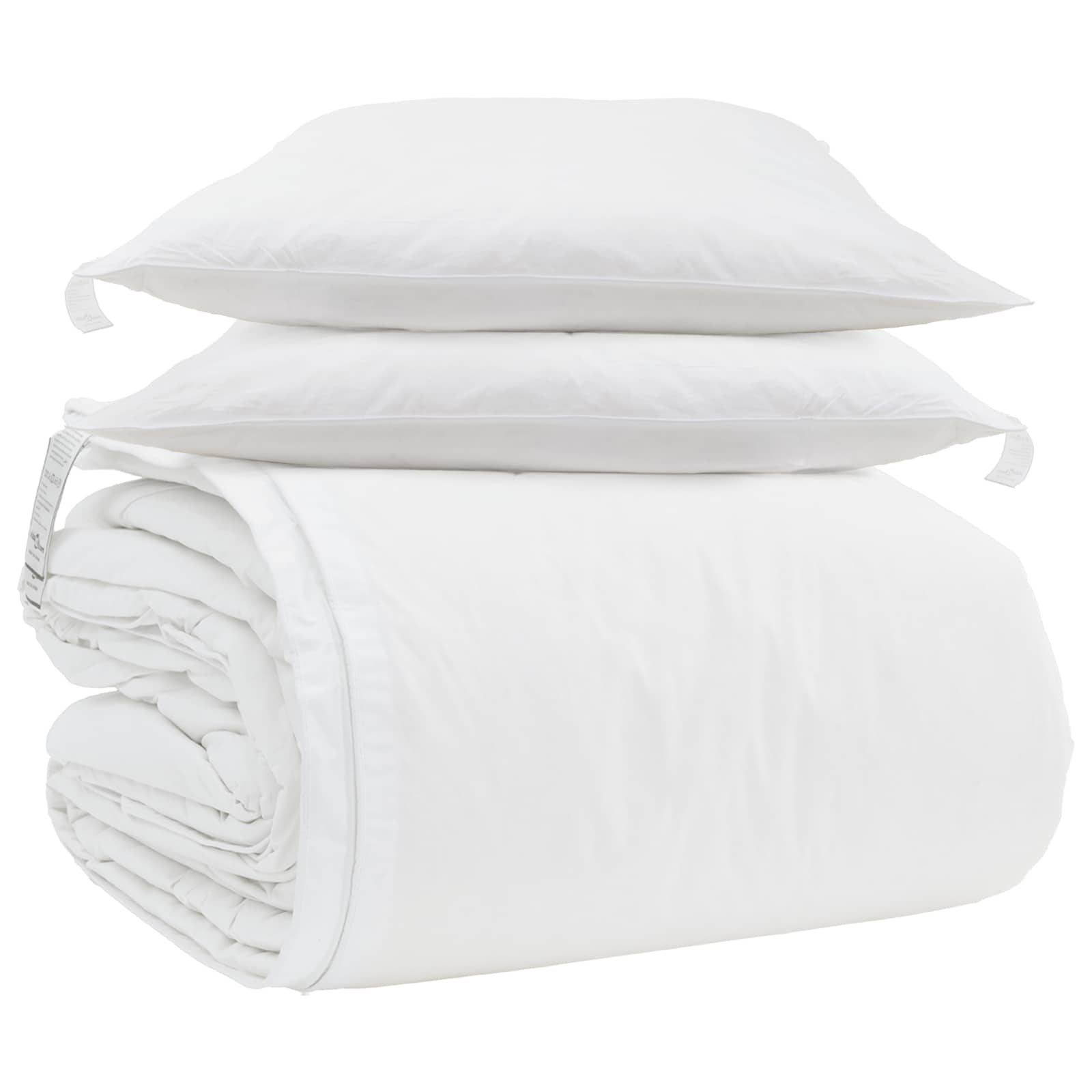 Vidaxl parure de couette avec oreiller 3 pcs plumes blanches