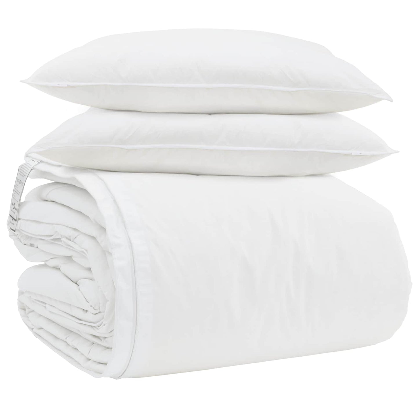 Vidaxl parure de couette avec oreiller 3 pcs plumes blanches