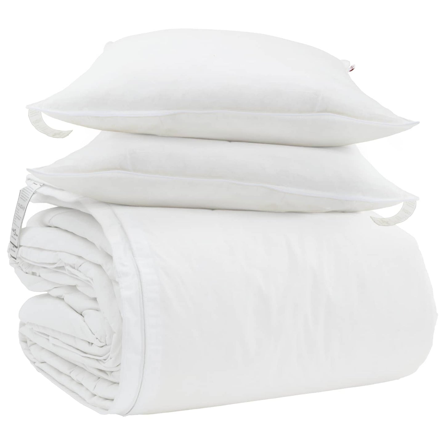 Vidaxl parure de couette avec oreiller 3 pcs plumes blanches