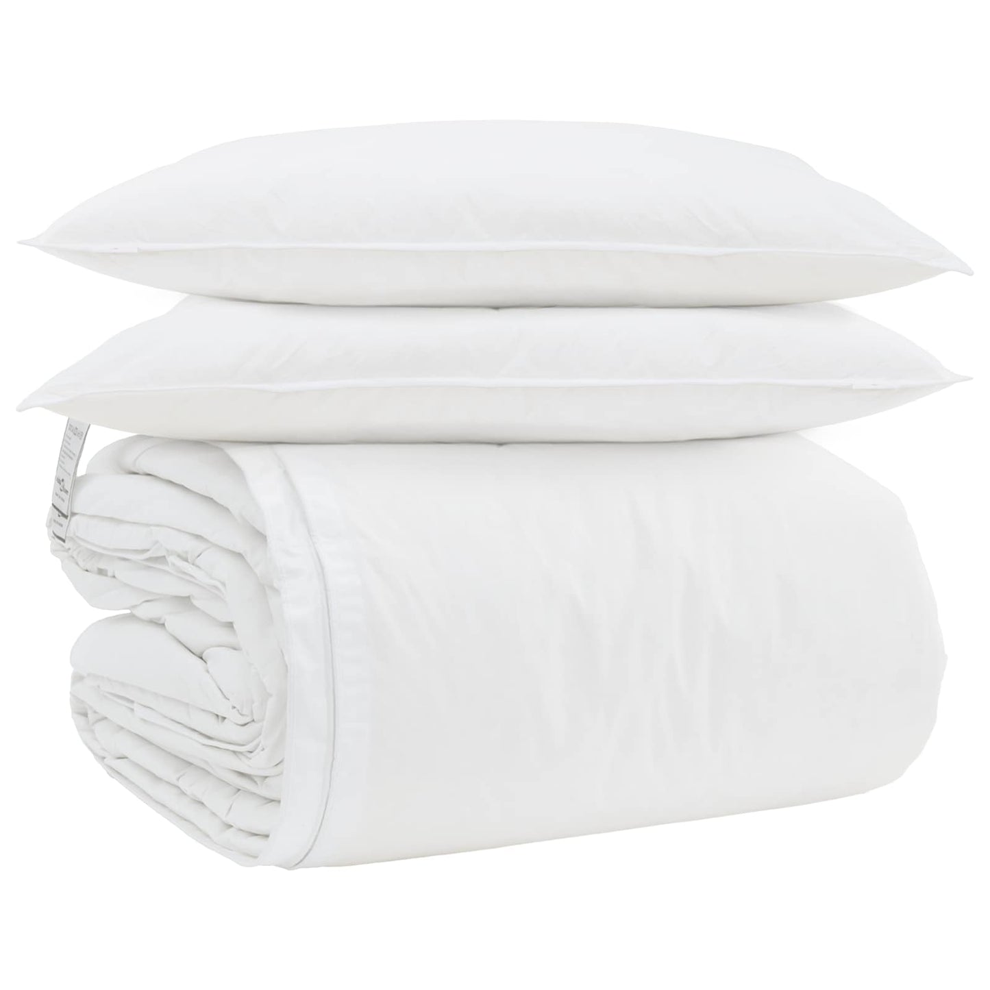 Vidaxl parure de couette avec oreiller 3 pcs plumes blanches