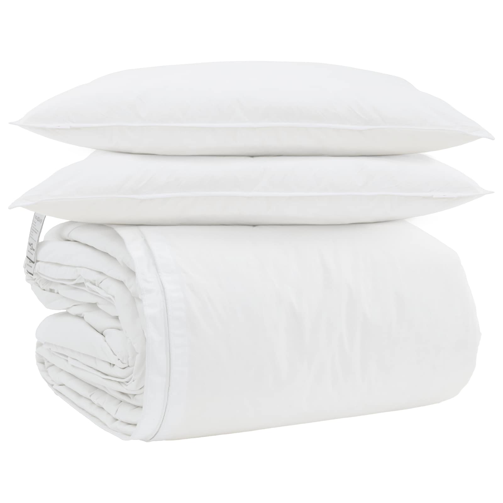 Vidaxl parure de couette avec oreiller 3 pcs plumes blanches