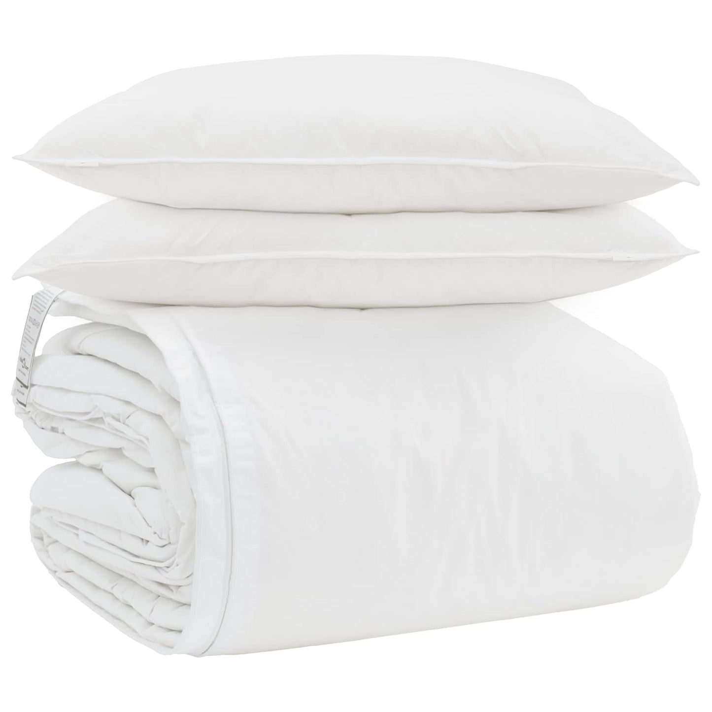 Vidaxl parure de couette avec oreiller 3 pcs plumes blanches