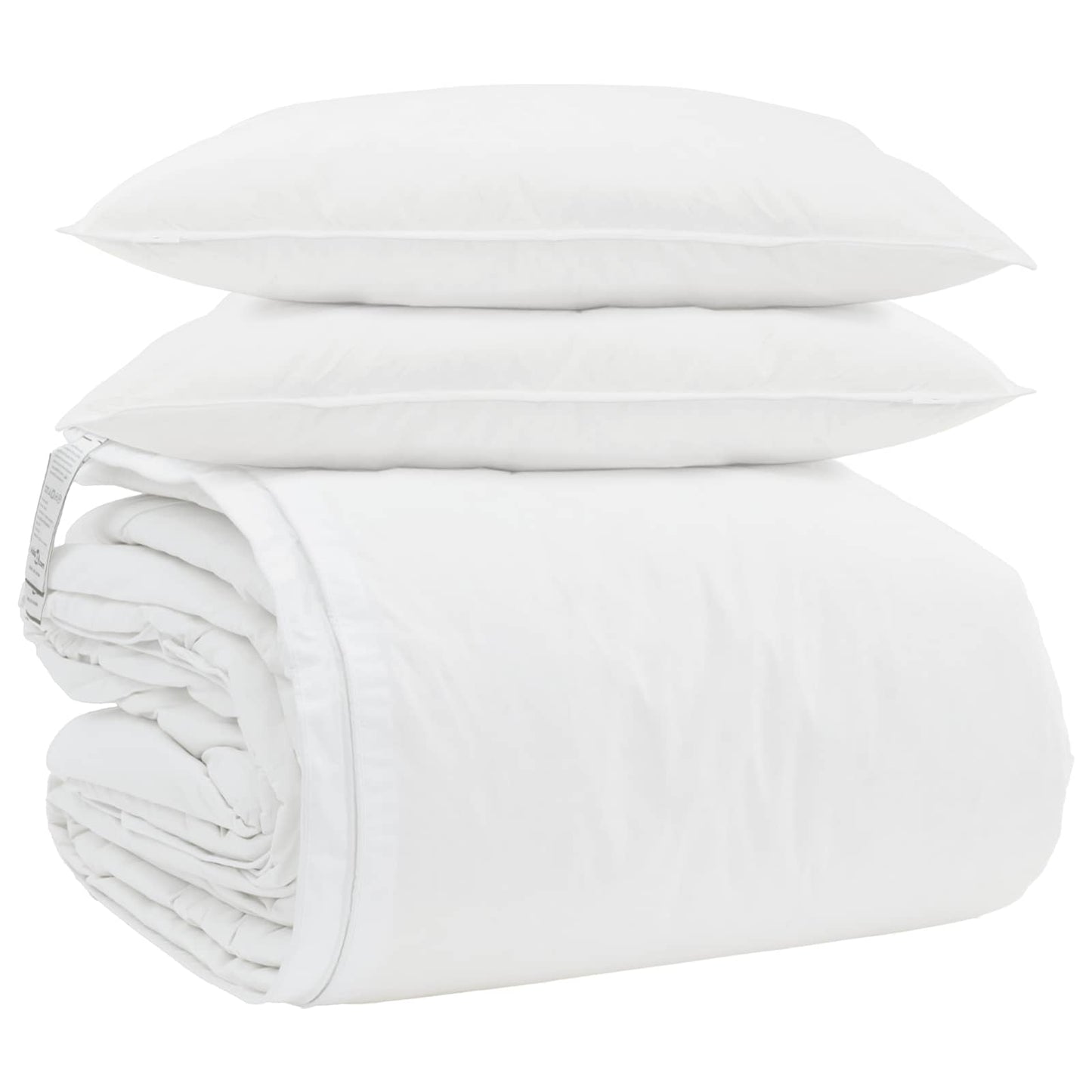 Vidaxl parure de couette avec oreiller 3 pcs plumes blanches