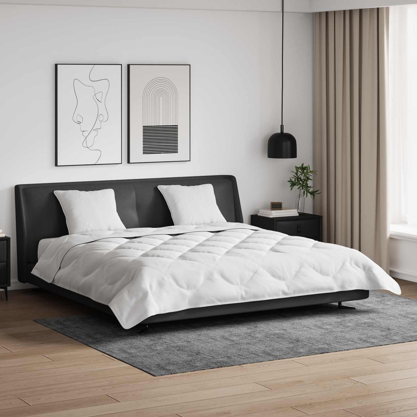 Vidaxl couette d'été avec oreiller 3 pcs microfibre blanche