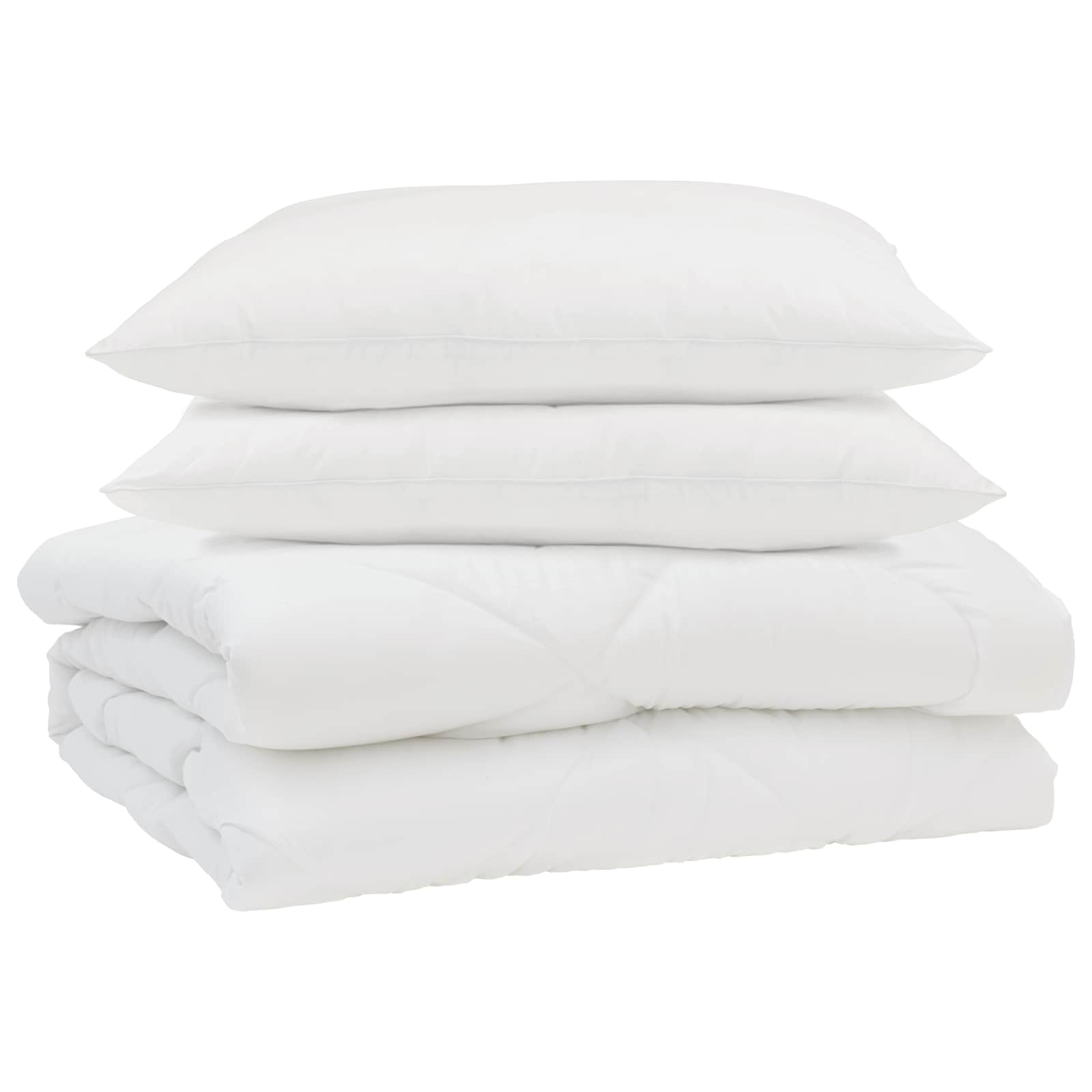 Vidaxl couette d'été avec oreiller 3 pcs microfibre blanche