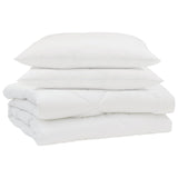 Vidaxl couette d'été avec oreiller 3 pcs microfibre blanche - afbeelding 2