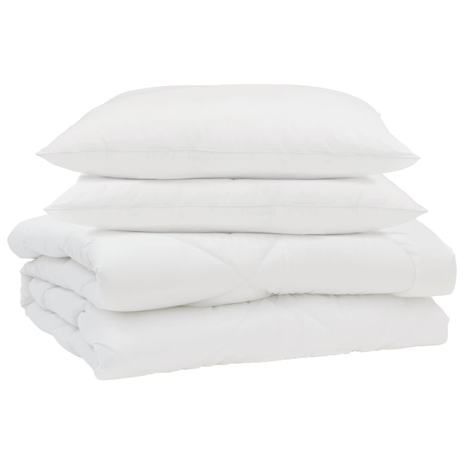 Vidaxl couette d'été avec oreiller 3 pcs microfibre blanche