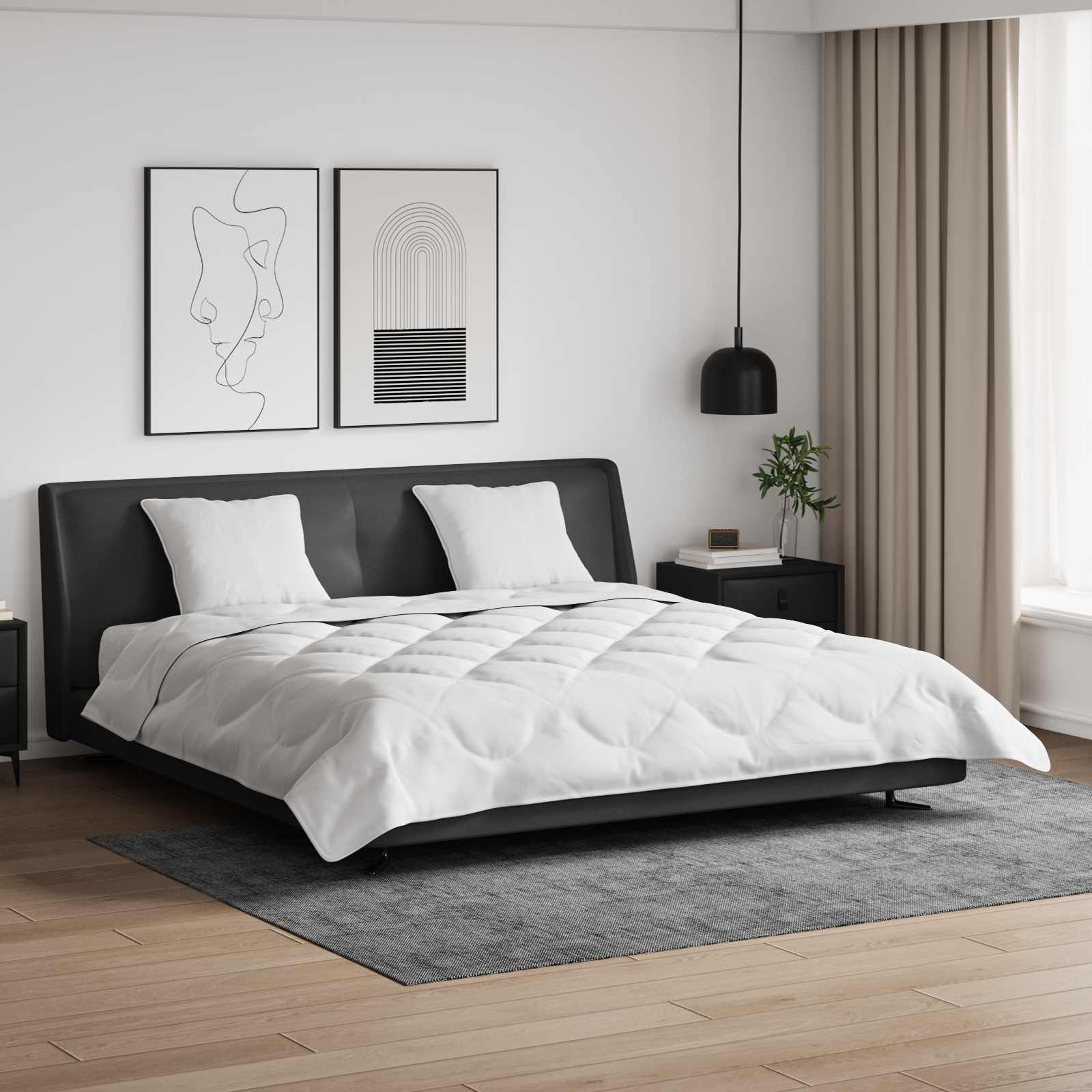 Vidaxl couette d'été avec oreiller 3 pcs microfibre blanche