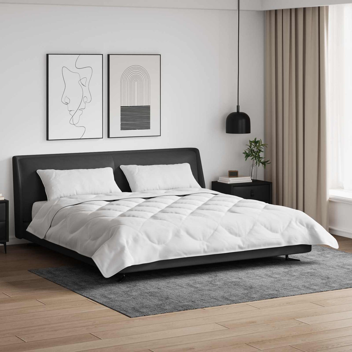 Vidaxl couette d'été avec oreiller 3 pcs microfibre blanche