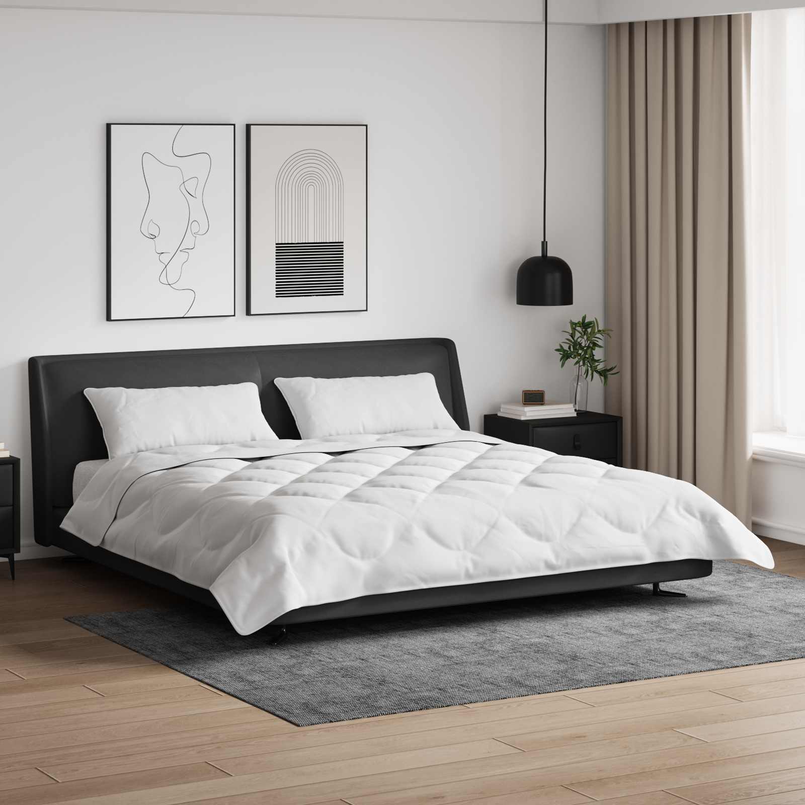 Vidaxl couette d'été avec oreiller 3 pcs microfibre blanche